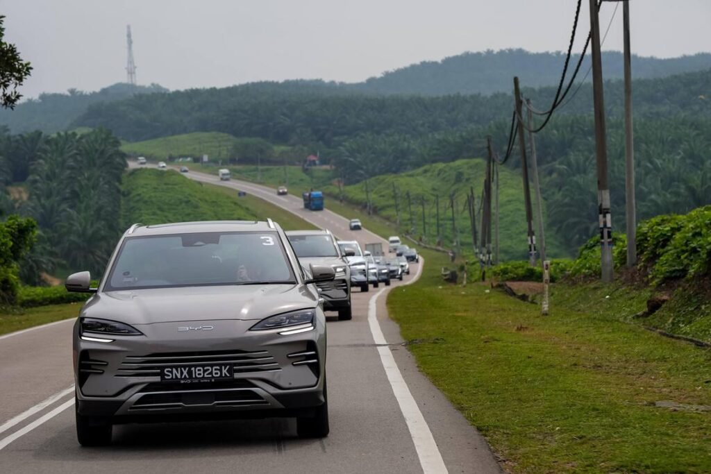 Round trip: The four-day test drive included tackling the winding countryside roads of Kuantan.