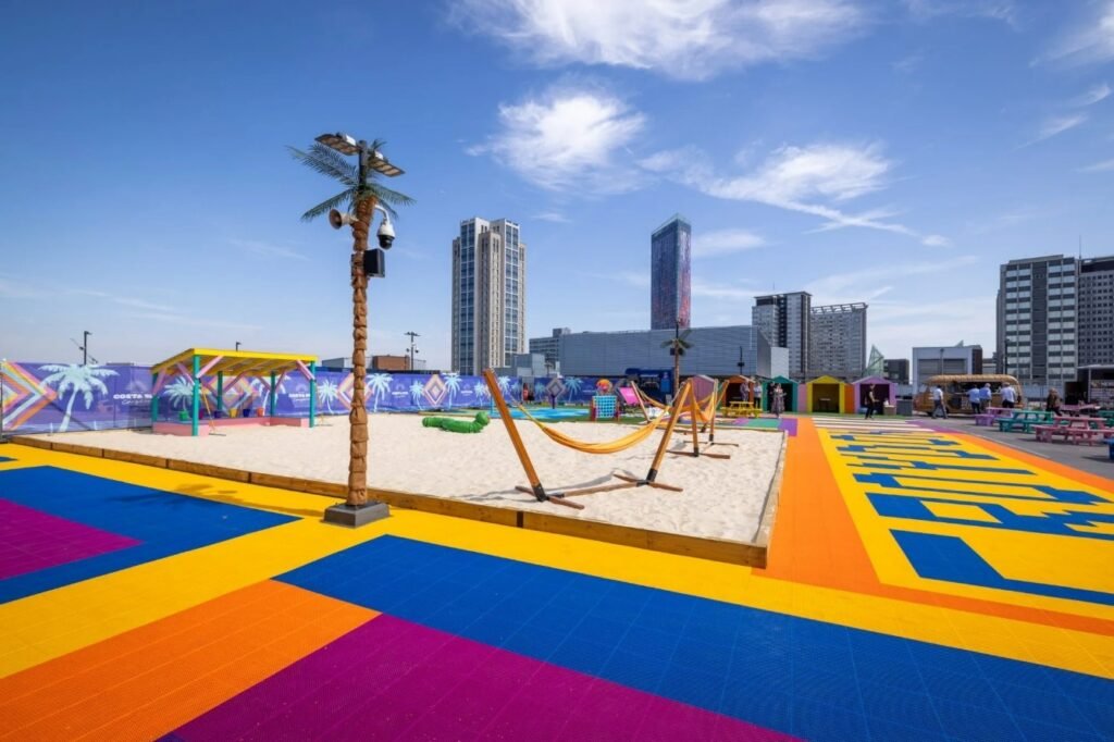 Huge rooftop car park to transform into 'Costa del Sol' style attraction with sandy beach and kids splash park