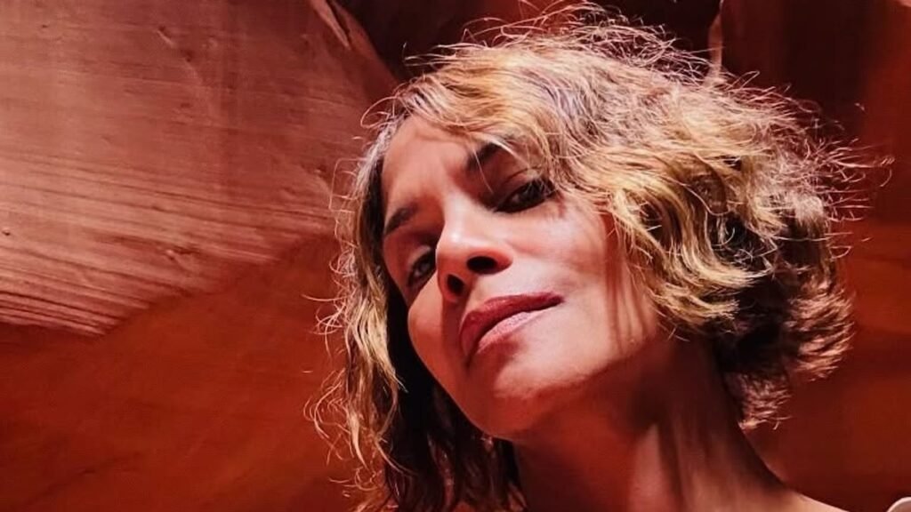 Halle Berry stuns in plunging black swimsuit during epic American Southwest road trip