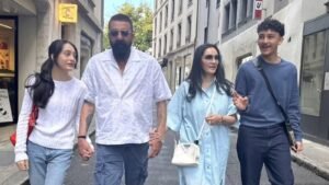 Happy family Sanjay Dutt, wife Maanayata and kids Shahraan, Iqra vacation in Geneva, Switzerland: See pics | Bollywood