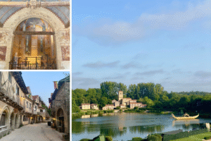 This historical theme park features elaborate stages,  a medieval village and a chapel.