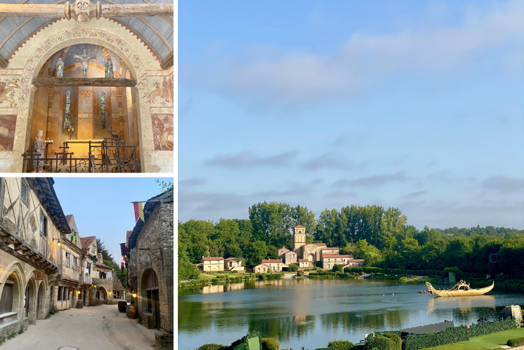 This historical theme park features elaborate stages,  a medieval village and a chapel.