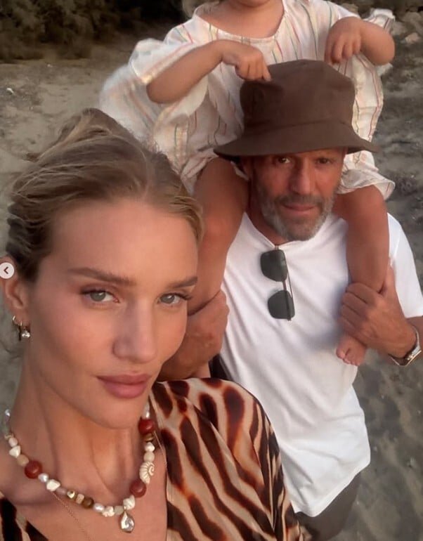 Jason Statham and Rosie Huntington-Whiteley Enjoy Idyllic Family Vacation in Antiparos -