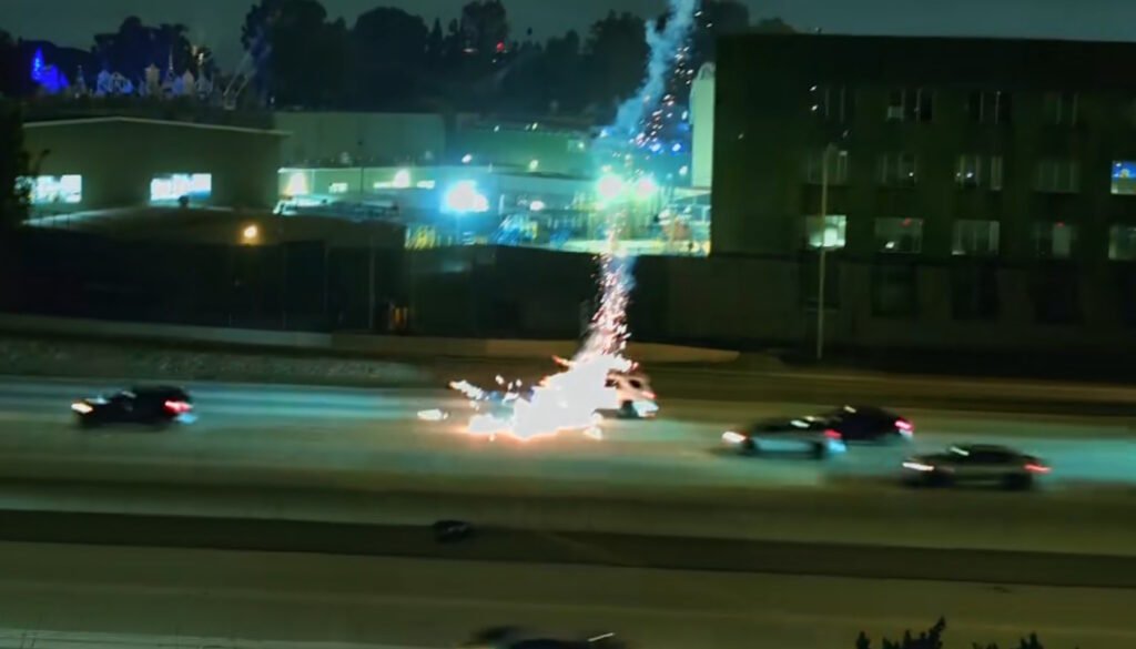 Video Shows Disneyland Firework Shooting Into Nearby Highway