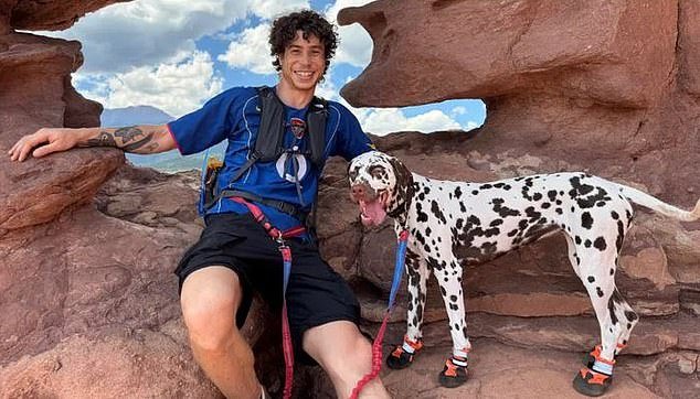 Kane Erwin has been left facing crippling debts after a US road trip with his beloved puppy Lucy turned into a 'nightmare' when she was run over