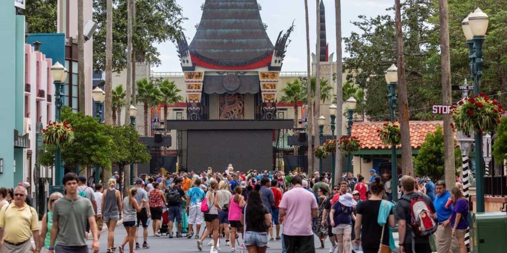 Crowds in front of the Chinese Theatre in Disney's Hollywood Studios, Walt Disney World Resort