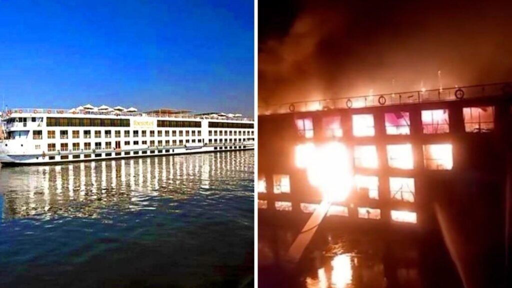 Nightmare on Nile: Fiery blaze consumes cruise ship in viral video, 220 rescued