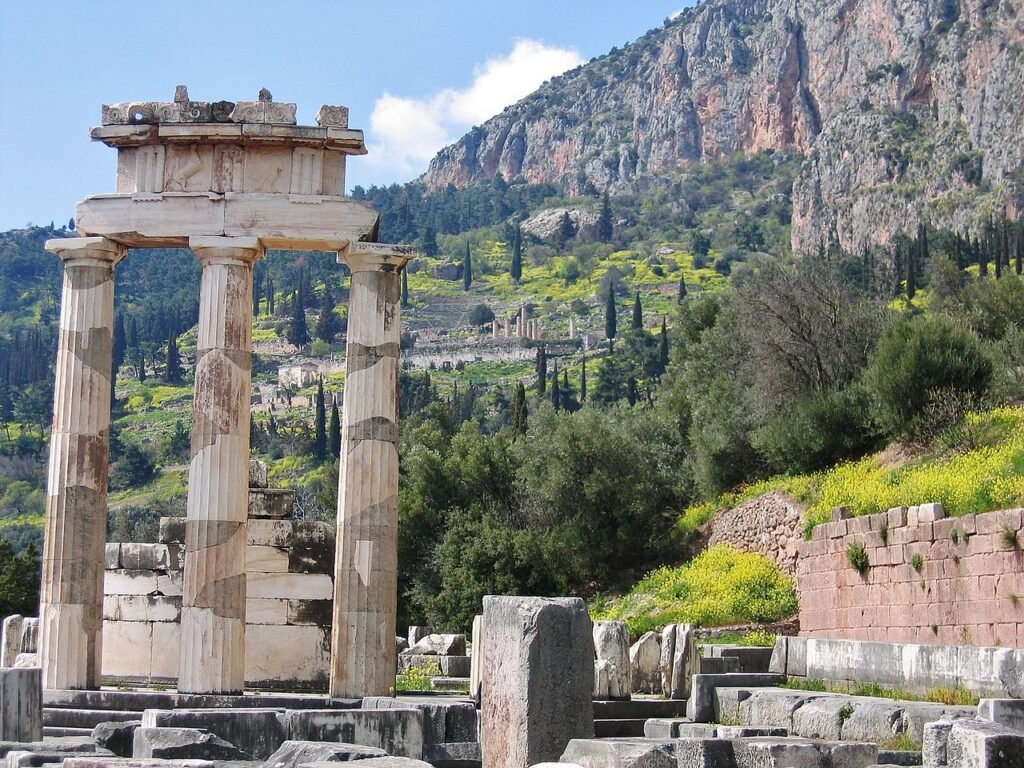 Ancient Greek sanctuary: the Temple of Apollo at Delphi