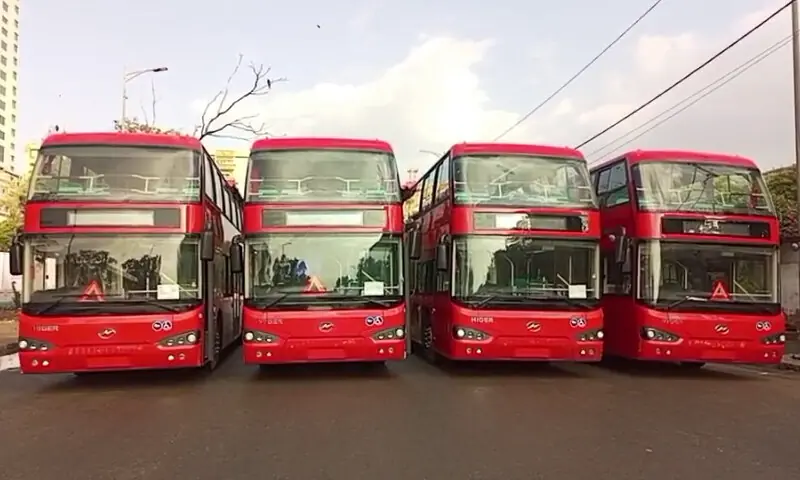 Double-decker buses introduced in Karachi, to be available to the public from tomorrow - Pakistan