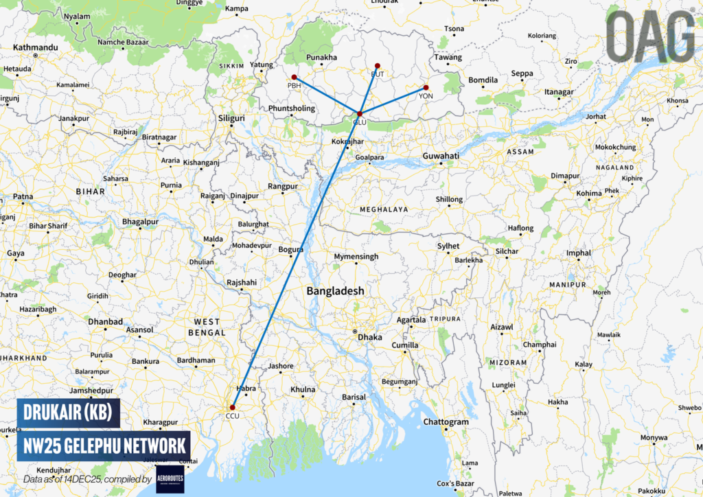 Drukair Debuts Gelephu International Flight in Dec 2025 — AeroRoutes