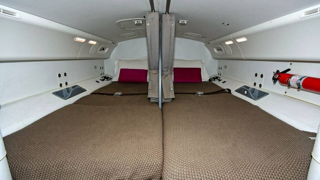 How Cabin Crew Rest & Sleep On The Boeing 747-8