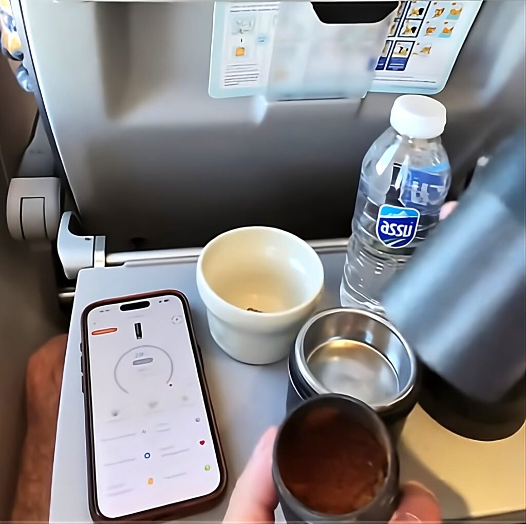 Passenger Built an Espresso Bar in His Economy Seat — Coffee Genius or Cabin Nightmare?