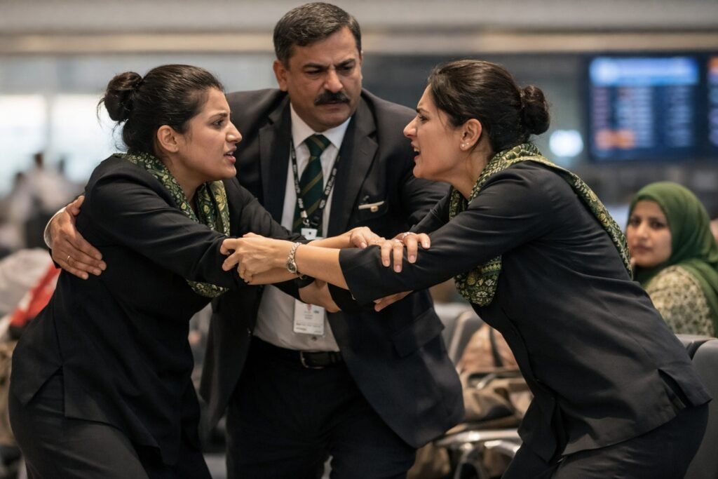 Video: Flight Attendants Fight In Jeddah Departure Lounge Before Passengers Board Boeing 777—Both Suspended