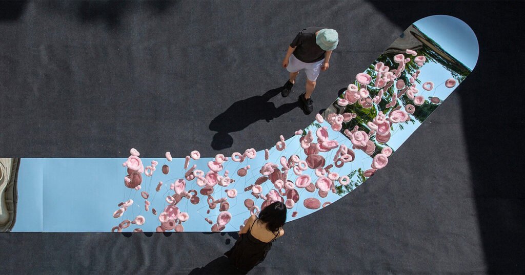 historic hotel receives metallic 'tasting tongue' by studio deng in montpellier