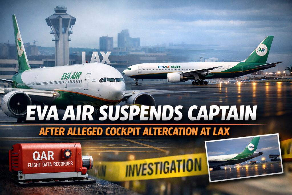 EVA Air suspends captain after alleged cockpit altercation in Los Angeles, LAX
