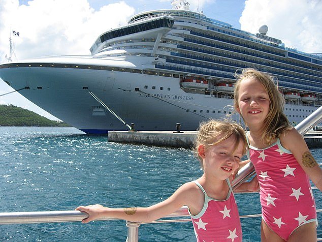 Dani and Holly on the island of St Thomas during a cruise on the Caribbean Princess ship