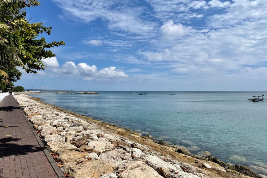 Kuta Beach Pavement Side Walk Coastal Conservation Bali