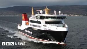 CalMac's newest ferry MV Isle of Islay arrives in Scotland - BBC