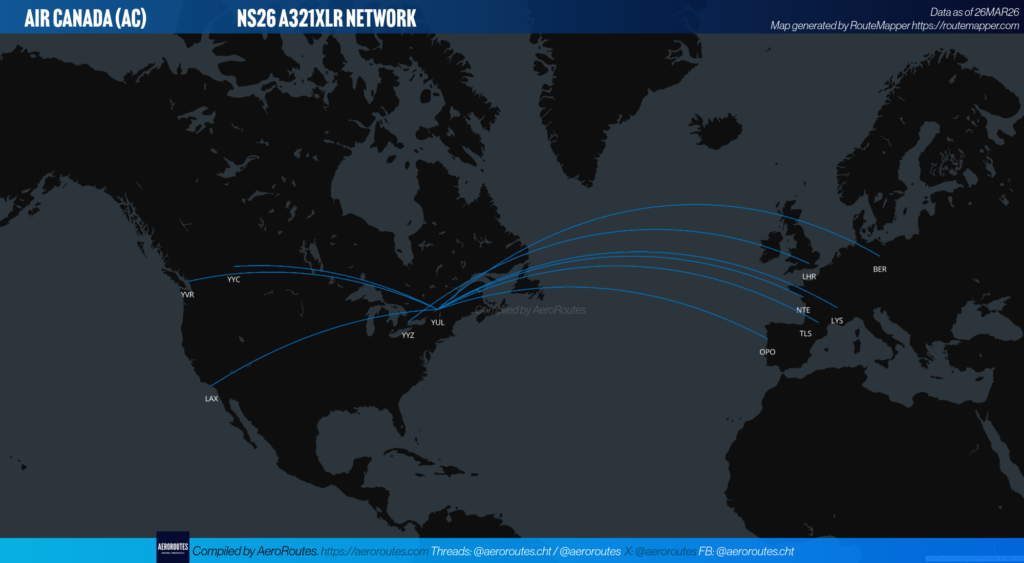 Air Canada Revises A321XLR June 2026 Operations — AeroRoutes