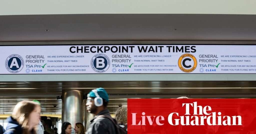 Airport travel chaos continues as DHS funding freeze becomes longest partial shutdown in history – US politics live | US news