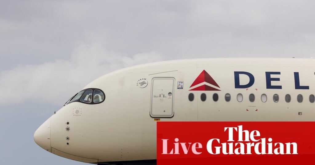 Australia news live: four flight attendants injured after bad turbulence hits Delta flight into Sydney | Australia news