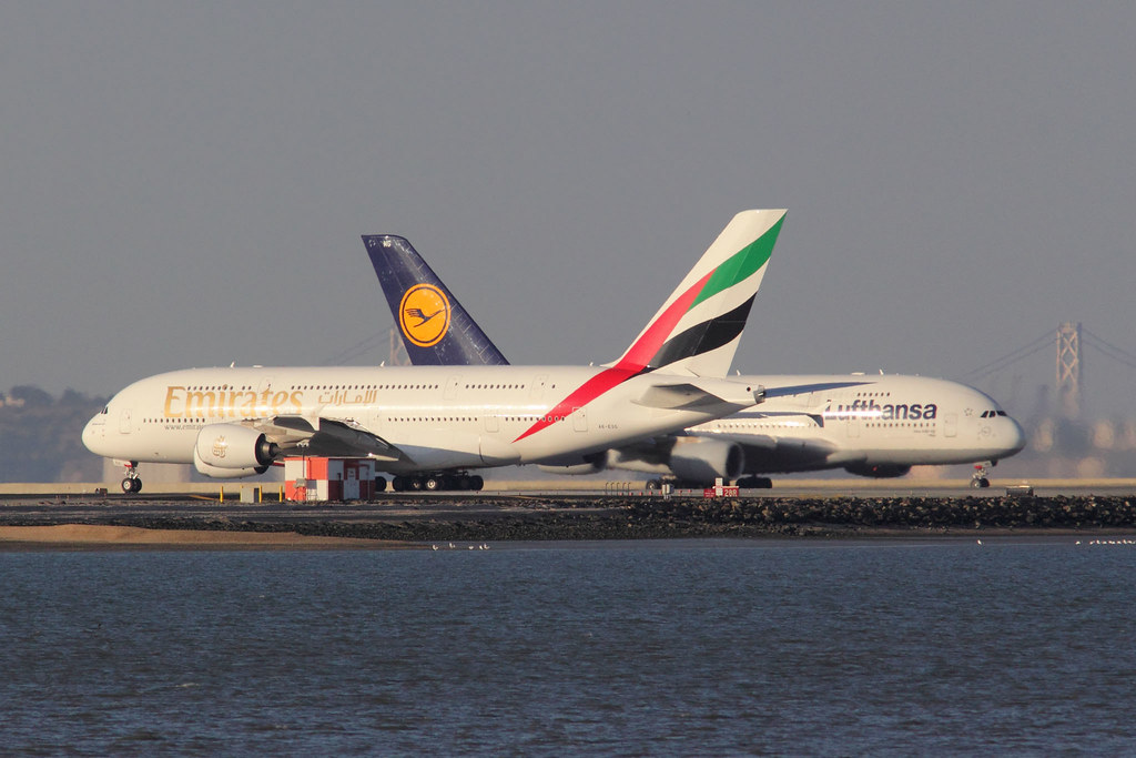 Lufthansa A380 Experienced Wake Turbulence After Emirates A380 Takeoff from LAX