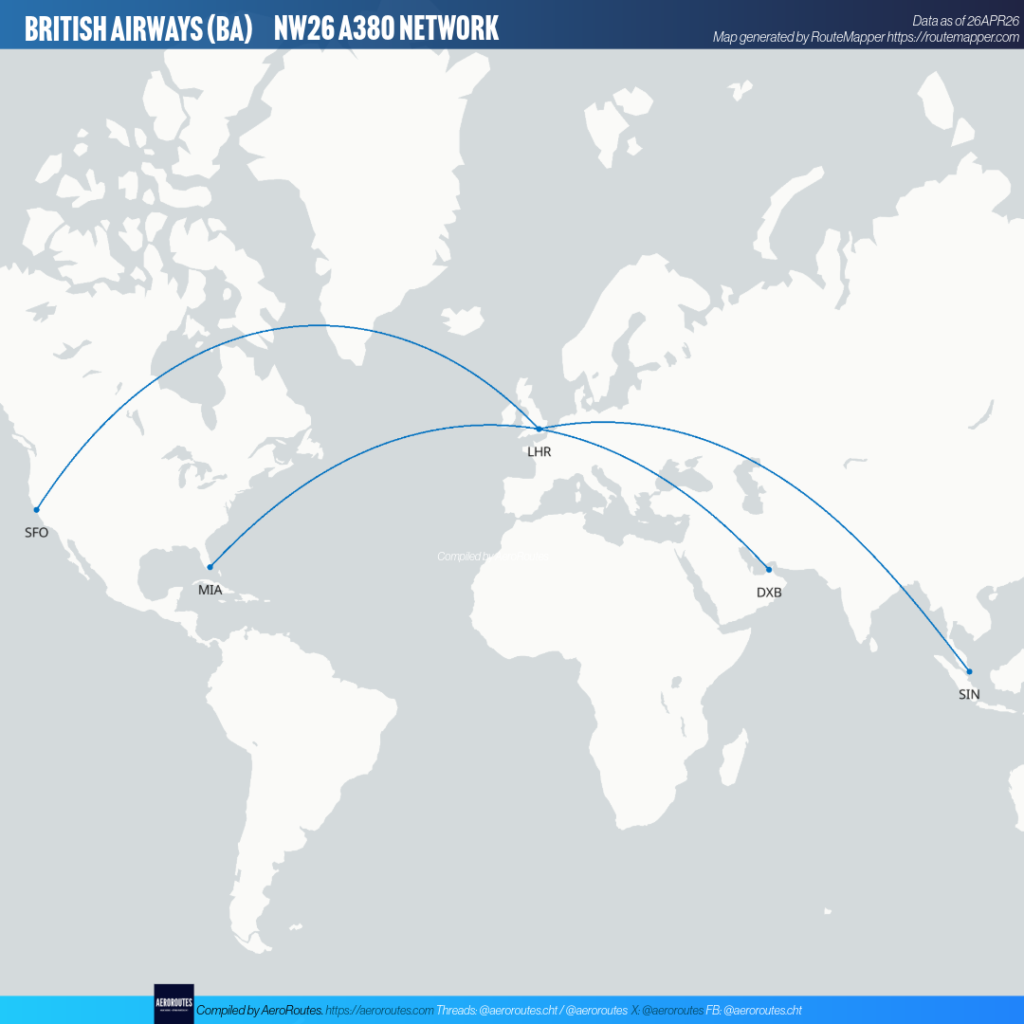 British Airways Sep 2026 – Mar 2027 A380 Service Changes — AeroRoutes