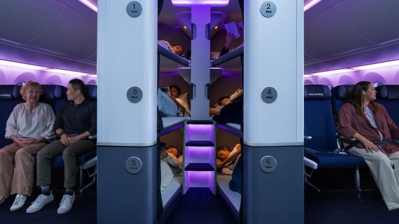 Bunk beds for economy passengers takeoff on Air New Zealand’s new planes