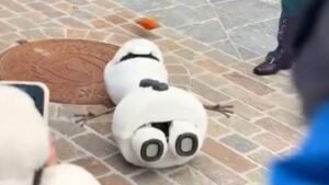 Olaf in a Disney park.