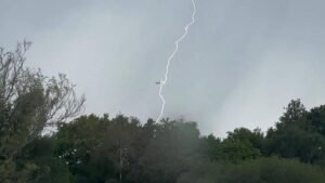 Camera Captures Split-Second Lightning Strike On EasyJet Plane Mid-Flight Over Gatwick