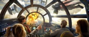 Come fly with The Mandalorian and Grogu on Disney's Star Wars ride