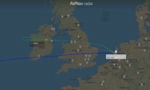 KLM flight KL643 to JFK just made a U-turn over Ireland and is returning to Amsterdam