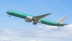 Lufthansa's first Boeing 777-9 takes to the sky for the first time ever as new era begins