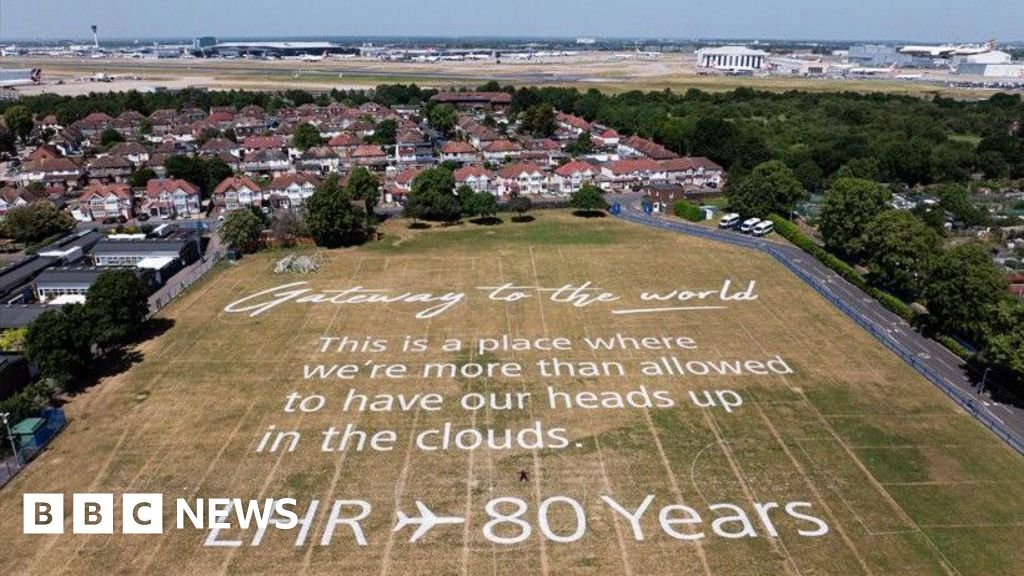 Poem visible from air for Heathrow's 80th birthday - BBC