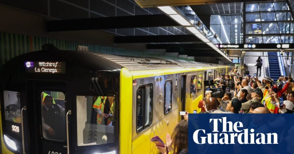 Riding the D in Los Angeles: city famous for traffic hopes new subway stations will be a ‘game changer’ | Los Angeles