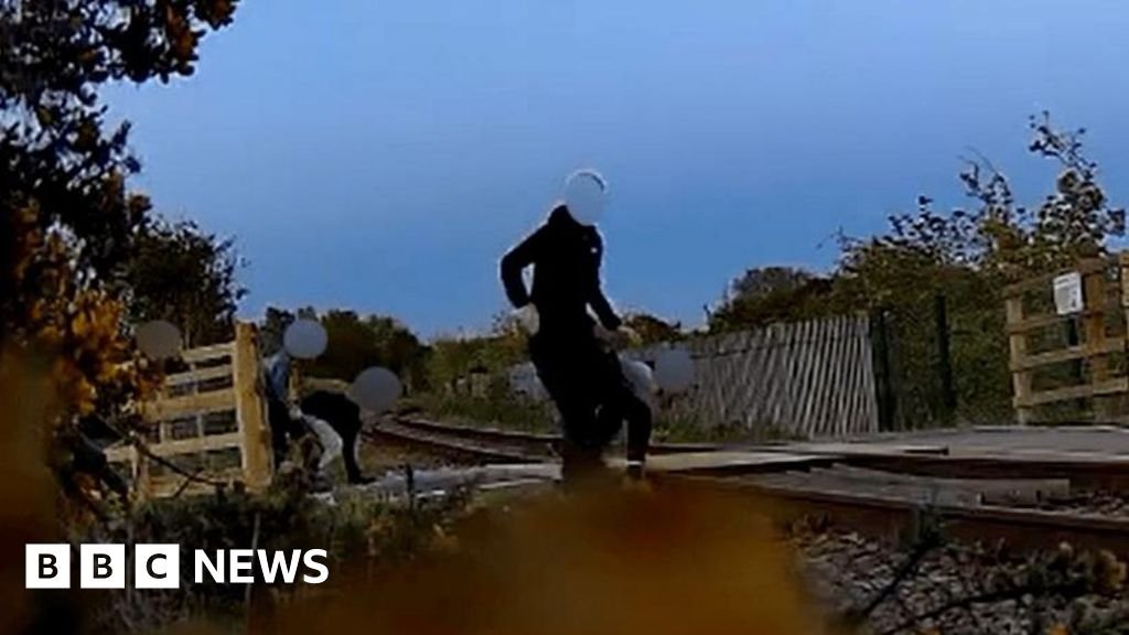Teenager on railway line forced train to make emergency stop - BBC