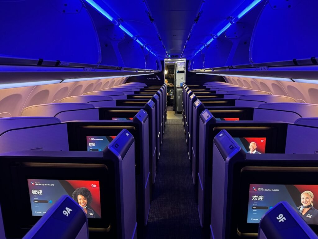 a row of seats in an airplane